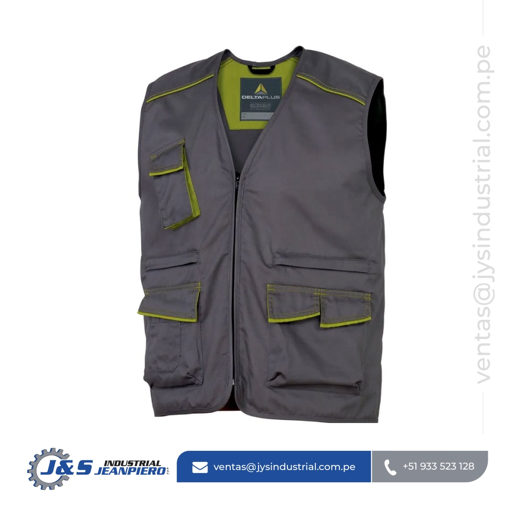Chaleco Delta Plus M6GIL Gris con Verde