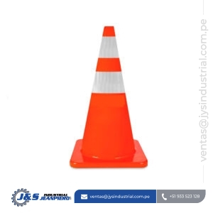 Cono de Seguridad PVC 28” Naranja con 2 Cintas Reflectivas