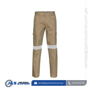 Pantalón de Seguridad Drill Beige - Indumentaria Industrial con Cinta Reflectiva